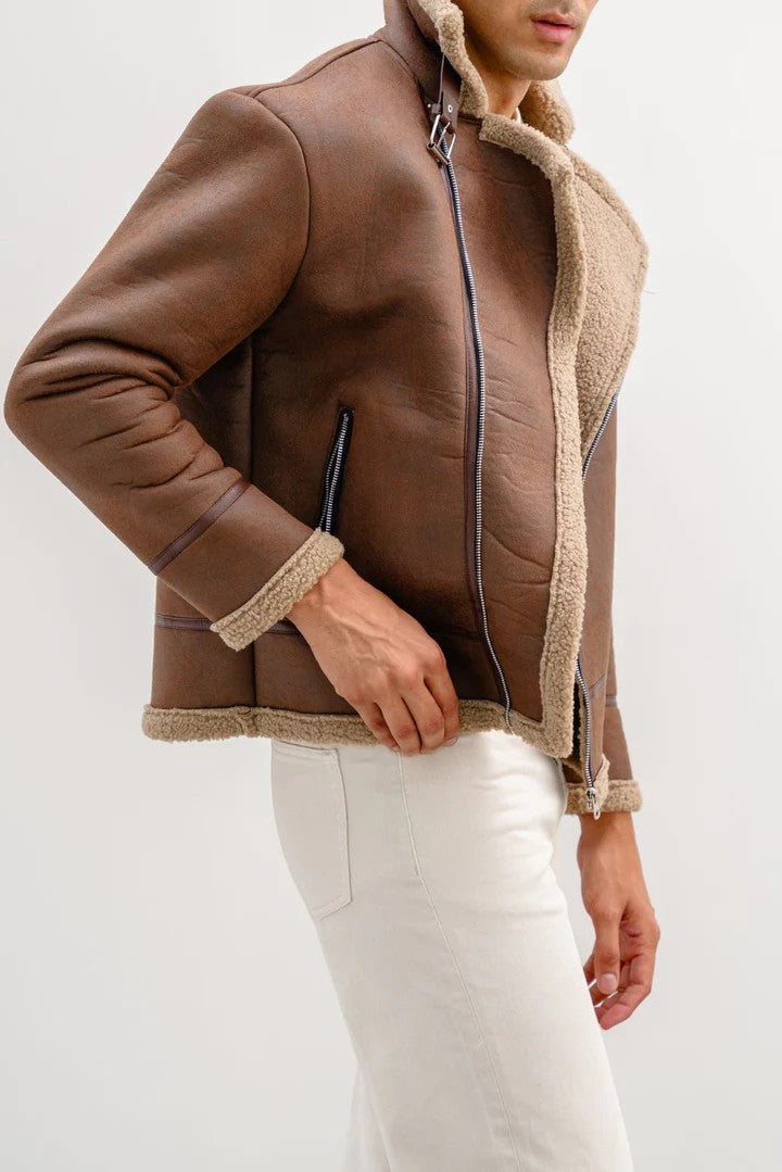 SUEDE SHEARLING JACKET