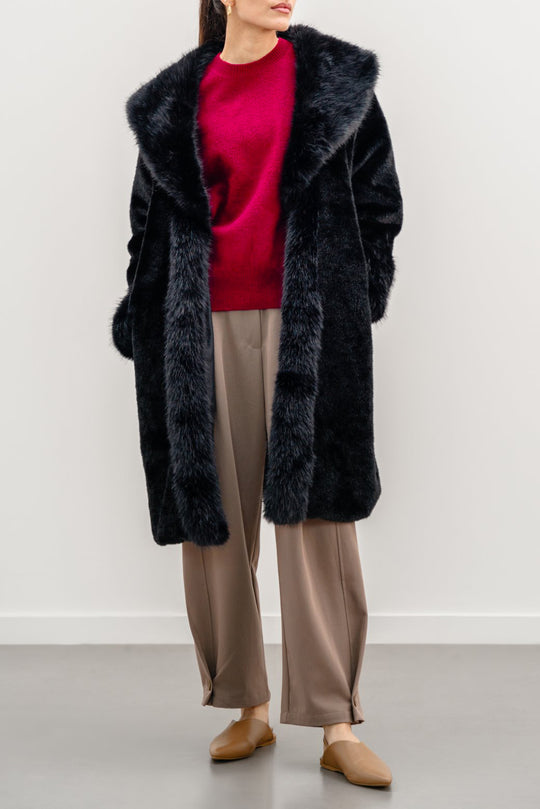 BLACK MOB FUR COAT