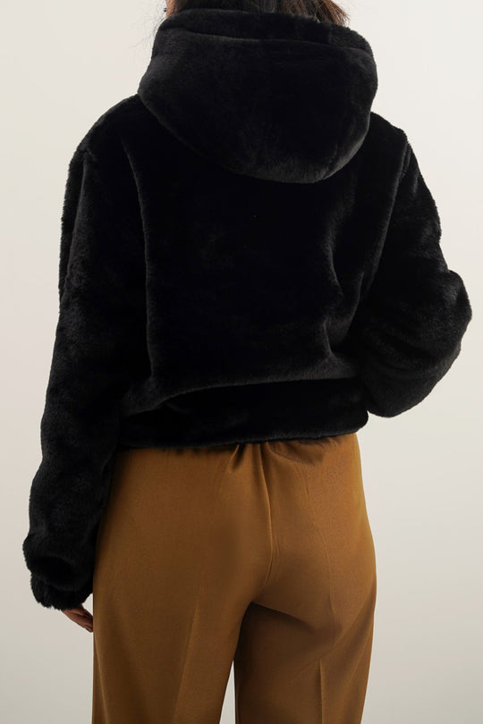 SHORT FUR HOODIE