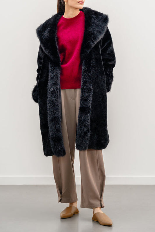 BLACK MOB FUR COAT