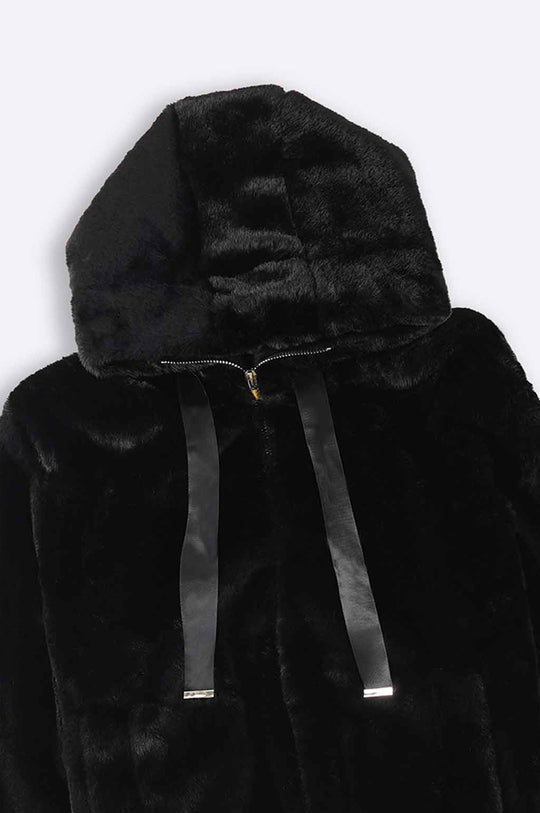 SHORT FUR HOODIE